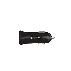 Carregador Veicular Elsys 2P USB s/ Cabo Preto - EAC02V2P-1