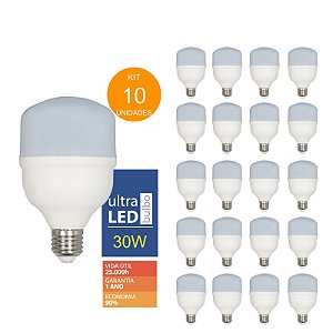 KIT 10 Unidades - LED 30W Branca