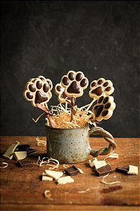 Pirulito de Chocolate - Patinha de Coelho 1unid. - vegano, sem glúten, sem lácteos