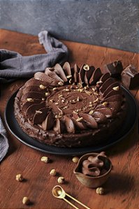 Torta Gianduia - Zero açúcar (sem polióis), vegana, sem glúten, sem lácteos