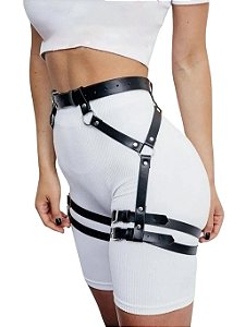 Conjunto Cinta Liga de Perna e Cintura - Acessório de Moda para Estilo Punk, Gótico, Cosplay