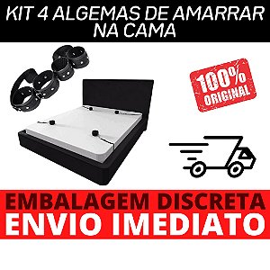 Kit Prender Na Cama 4 Algemas de Amarrar Corda