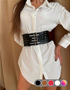 Cinta Corset Ousada Gótica – Couro Sintético Premium