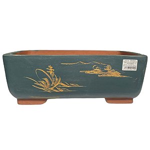 Vaso retangular azul 41x29x15