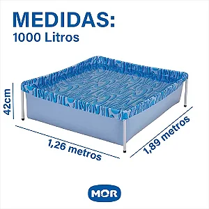 PISCINA RETANGULAR PEQUENA 1000 LITROS PORTÁTIL - MOR