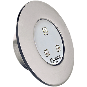 LED (MINI SLIM REDONDO) RGB 10W 12V INOX 316 50MM P/PISCINAS - CRISTAL LED INOX