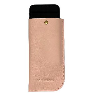 CASE CELULAR/ ÓCULOS EM COURO ECOLÓGICO ROSE