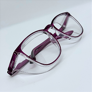 ÓCULOS ARMAÇÃO QUADRADA ROXO OPACO