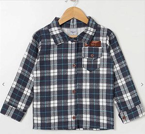 Camisa Xadrez Infantil Com Bordado Angerô