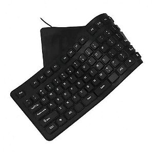 TECLADO EMBORRACHADO DOBRÁVEL FLEXÍVEL USB