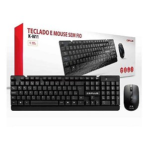 KIT TECLADO E MOUSE SEM FIO WIRELESS C3TECH KW11 PRETO + PILHA