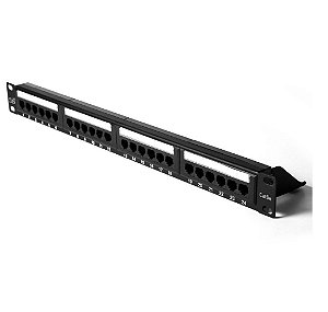 PATCH PANEL 24P RJ45 1U CAT5E 19" S/ GUIA LA-P524 PLUS CABLE