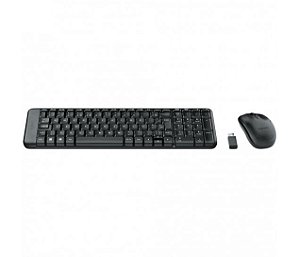 KIT TECLADO E MOUSE SEM FIO WIRELESS LOGITECH MK220 PRETO