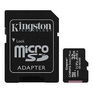 CARTÃO DE MEMÓRIA KINGSTON MICRO SD 32GB CLASSE 10 COM ADAPTADOR SD