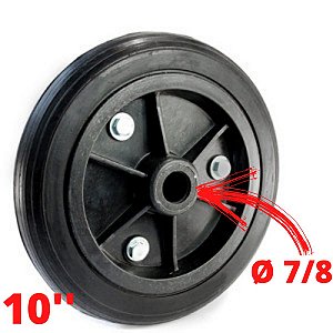 Roda de Carrinho de Carga Armazém 10'' PP Furo de 7/8''