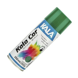 Tinta Spray Verde Metalico Kala Color 350ml Kala Aerossol Secagem Rápida Gesso Cerâmica Aerosol