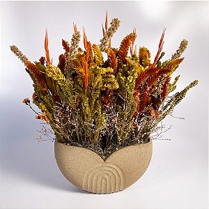 Vaso Cerâmica Artesanal Yang Floral