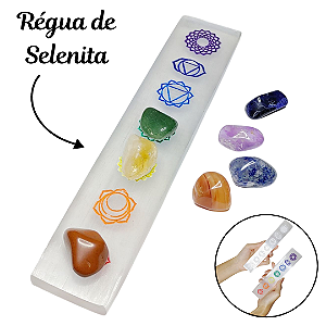 Régua Selenita 20cm Chakras Reiki