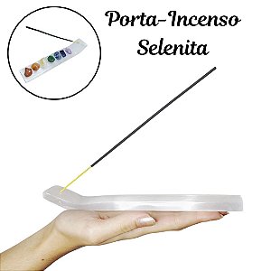 Porta Incenso Selenita Natural Incensário Multiuso