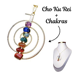 Pingente Cho Ku Rei Pedras Naturais 7 Chakras