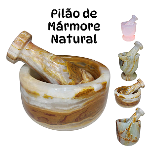 Pilão Macerador Socador Mármore Ônix Pedra Natural