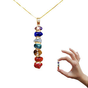 Pingente Alinhamento Chakras 6cm Pedras Naturais