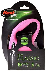 Guia Retrátil para Cães - Flexi Classic Rosa P -  Até 15kg