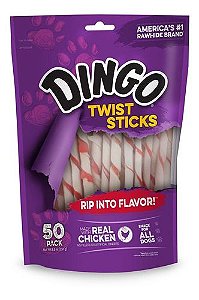 Petisco para Cães - Dingo Twist Sticks 50 unidades (sabor frango)