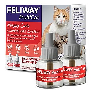 Kit 2 Refil Feliway Multicat Friends 48 ml Repelente Calmante para Gatos