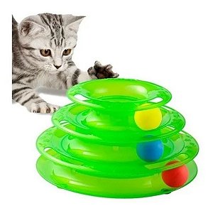 Brinquedo para Gatos - Torre de Trilhos com Bolinhas