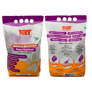 2 UN Bentonita Areia Sanitária Gatos 8kg Biodegradável P3T  - Lavanda