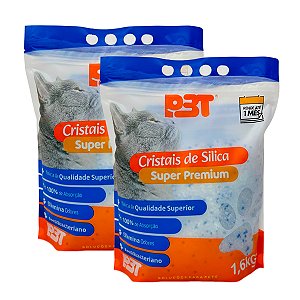 2UN Areia Sanitária de Gato Cristais Sílica GROSSA 3,2kg P3T