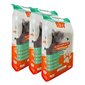 3UN Granulado Biodegradável Tofu Areia Gato 6kg NATURAL P3T
