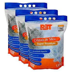 3UN Areia Sanitária de Gato Cristais Sílica GROSSA 4,8kg P3T