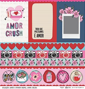 Papel Amor Crush (Amor e Ponto) - Pacote com 15 Unidades