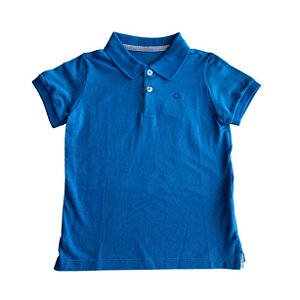 Camisa Polo Slim Infantil Azul Escuro - OGochi