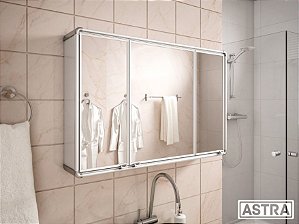 Armario Espelheira 3portas Aluminio Lbp14/s 73x11,3x45 Astra
