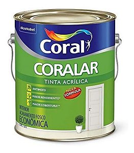 Tinta Látex Anti Mofo Acrílica Parede Coral Coralar Branco 3,6L