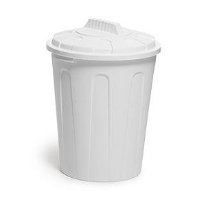 Lixeira De Plástico Com Tampa 25L - Branco - Giotto