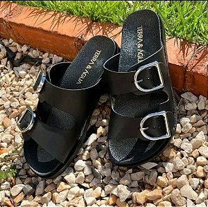 Sandália Birken Preta com Fivela Ajustável Terra & Água