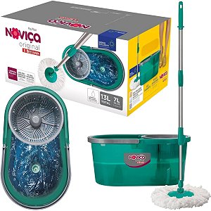 Mop Noviça Original Balde 13 Litros Giratório Esfregão Limpeza Fácil