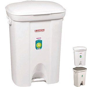 Lixeira Plástica Sanremo 36 Litros com Pedal Lixo Cozinha Banheiro