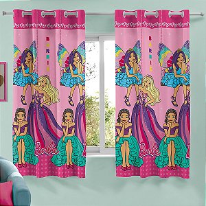 Cortina Quarto Infantil 300x180cm Barbie Licenciado para Varão Lepper