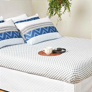 Jogo de Cama Lepper Harmonia Queen Chevron Lençol e Fronhas 3 Peças