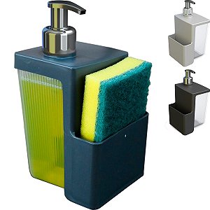 Porta Detergente Esponja Dispenser Pia 500ml Válvula Dosadora Cromada