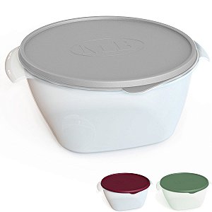 Pote Plástico 2600ml Redondo Multiuso Tampa Fecha Fácil Bpa Free