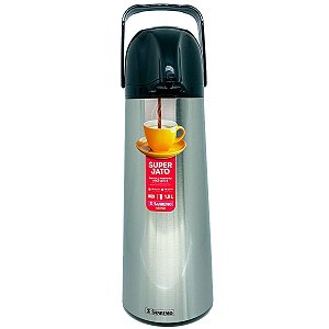 Garrafa Térmica Sanremo Inox 1,8 Litros Pressão Super Jato Café Água