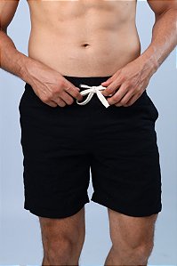 Short Linho Comfort Preto