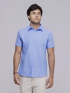Camisa Linho Azul Pluma