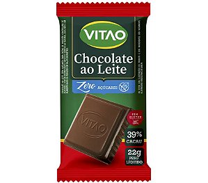 Chocolate ao Leite Zero adição de Açúcar 22g - Vitao